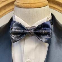 Load image into Gallery viewer, Galaxy Grey Blue With Silver Butterfly Bow Tie