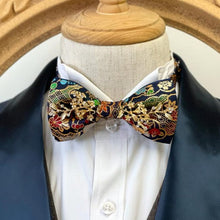 Load image into Gallery viewer, Japan Nishijin Collection – Luxury Gold Floral Wire Bow Tie
