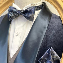 Load image into Gallery viewer, Galaxy Grey Blue With Silver Classic Bow Tie