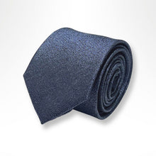 Load image into Gallery viewer, Navy Textile Silk Tie – Slim 60mm