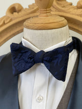 Load image into Gallery viewer, Relief Sculpture Navy Pattern Classic Bow Tie