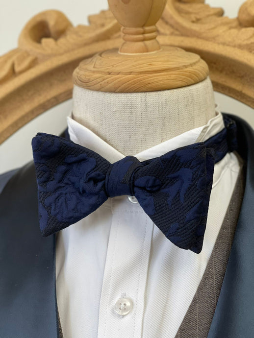 Relief Sculpture Navy Pattern Classic Bow Tie