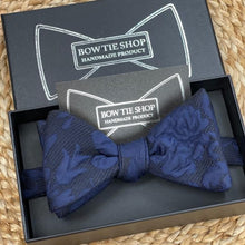 Load image into Gallery viewer, Relief Sculpture Navy Pattern Classic Bow Tie