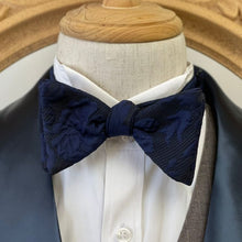 Load image into Gallery viewer, Relief Sculpture Navy Pattern Classic Bow Tie
