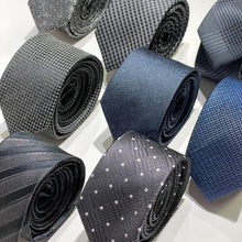 Load image into Gallery viewer, Silver Grey Pattern Silk Tie – Slim 55mm