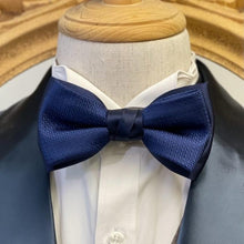 Load image into Gallery viewer, Navy Grenadine Double Layer Bow Tie
