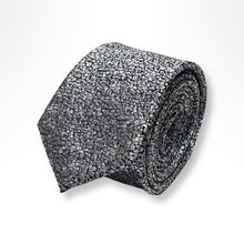 Load image into Gallery viewer, Silver Grey Pattern Silk Tie – Slim 55mm