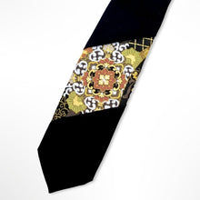 Load image into Gallery viewer, Kyoto Traditional Textile Tie – Black Gold- Skinny 75mm