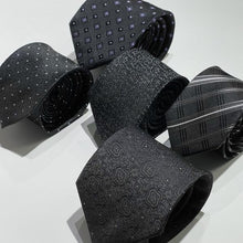 Load image into Gallery viewer, Grape Diamond with Black Silk Tie – Regular 85mm