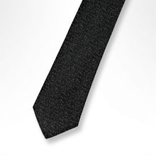 Load image into Gallery viewer, Black Irregular point Japan Silk Tie – Skinny 70mm