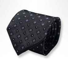 Load image into Gallery viewer, Grape Diamond with Black Silk Tie – Regular 85mm