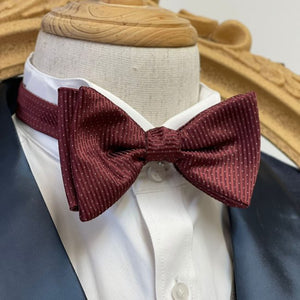 Dark Red Candy Cane Stripes With White Pin Dots Classic Bow Tie
