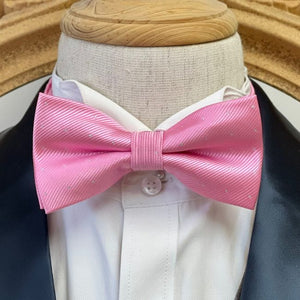 Pink Twill With White Pin Dots Classic Bow Tie