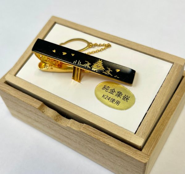 Kyoto Shrine 24K Gold Inlaying Tie Clip
