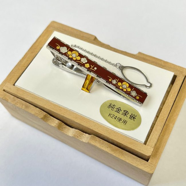 Kyoto Sakura 24K Gold Inlaying Tie Clip