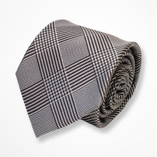 Load image into Gallery viewer, Brown Glen Check Silk Tie – Skinny 75mm