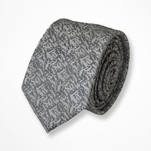 Load image into Gallery viewer, Grey Pattern Silk Tie – Slim 60mm