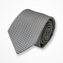 Load image into Gallery viewer, Grey Pattern with White Rhombus Silk Tie – Skinny 75mm