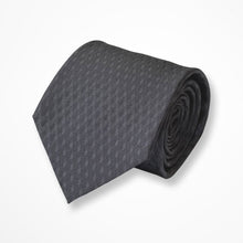 Load image into Gallery viewer, Grey Micro Check Silk Tie – Regular 80mm