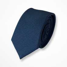 Load image into Gallery viewer, Navy Knit Silk Tie – Skinny 60mm