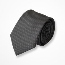 Load image into Gallery viewer, Black Pin Dots Silk Tie – Skinny 65mm