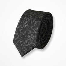 Load image into Gallery viewer, Black Pattern Silk Tie – Slim 50mm