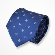 Load image into Gallery viewer, Blue Floral With White Flower Silk Tie – Regular 80mm
