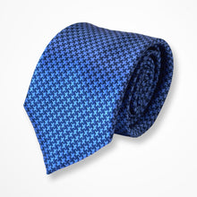 Load image into Gallery viewer, Blue Pattern With Light Blue Cross Silk Tie – Regular 80mm