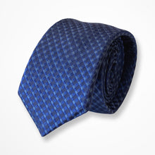 Load image into Gallery viewer, Blue Gingham Silk Tie – Skinny 60mm
