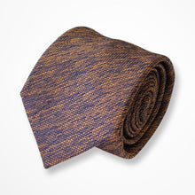 Load image into Gallery viewer, Brown Pattern With Navy Stripes Silk Tie – Regular 80mm