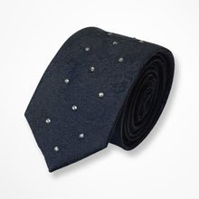 Load image into Gallery viewer, Black Paisley With Amphibole Silk Tie – Skinny 55mm