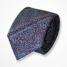 Load image into Gallery viewer, Red Pattern With Light Blue Coral Silk Tie – Skinny 65mm