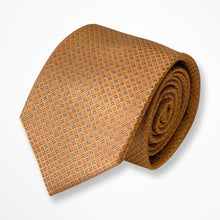 Load image into Gallery viewer, Gold Micro Check Black/White Geometric Silk Tie – Regular 80mm
