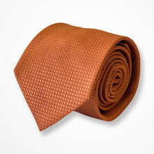 Load image into Gallery viewer, Orange Micro Check With Geometric Pattern Silk Tie – Regular 85mm