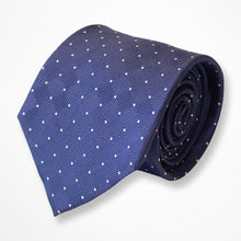 Load image into Gallery viewer, Blue Glen Check With White Pin Dots Silk Tie – Regular 80mm