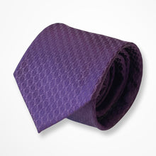 Load image into Gallery viewer, Violet Micro Check With Dark Purple Geometric Silk Tie – Regular 80mm