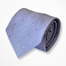 Load image into Gallery viewer, Pale Blue Twill With Pin Dots Silk Tie – Regular 85mm