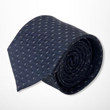 Load image into Gallery viewer, Dark Grey Pattern With Light Grey Geometric Silk Tie – Skinny 70mm