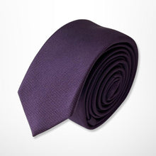 Load image into Gallery viewer, Dark Purple Twill Silk Tie – Skinny 50mm