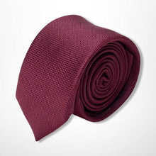Load image into Gallery viewer, Red Knit With White Pin Dots Silk Tie – Skinny 60mm