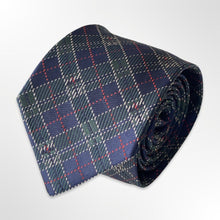 Load image into Gallery viewer, England Dark Green Gingham Silk Tie – Skinny 75mm