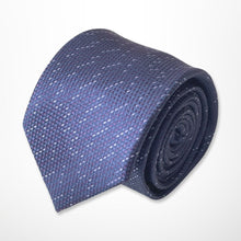 Load image into Gallery viewer, Navy Pencil Dots With White Pin Dots Silk Tie – Skinny 70mm