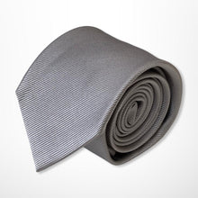 Load image into Gallery viewer, Grey Twill Silk Tie – Regular 80mm