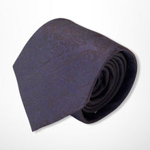 Load image into Gallery viewer, Dark Purple Floral Silk Tie – Regular 85mm