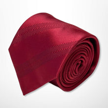 Load image into Gallery viewer, Red Repp With Dark Red Stripes Silk Tie – Regular 80mm