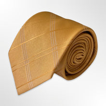 Load image into Gallery viewer, Gold Tartan Silk Tie – Regular 80mm