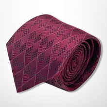 Load image into Gallery viewer, Dark Red Argyle Silk Tie – Regular 80mm