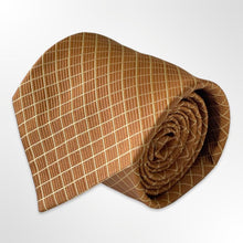 Load image into Gallery viewer, Gold Check Silk Tie – Regular 85mm