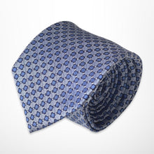 Load image into Gallery viewer, Blue Geometric Silk Tie – Regular 85mm