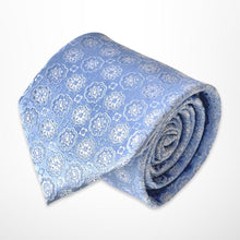Load image into Gallery viewer, Light Blue Floral Silk Tie – Regular 90mm